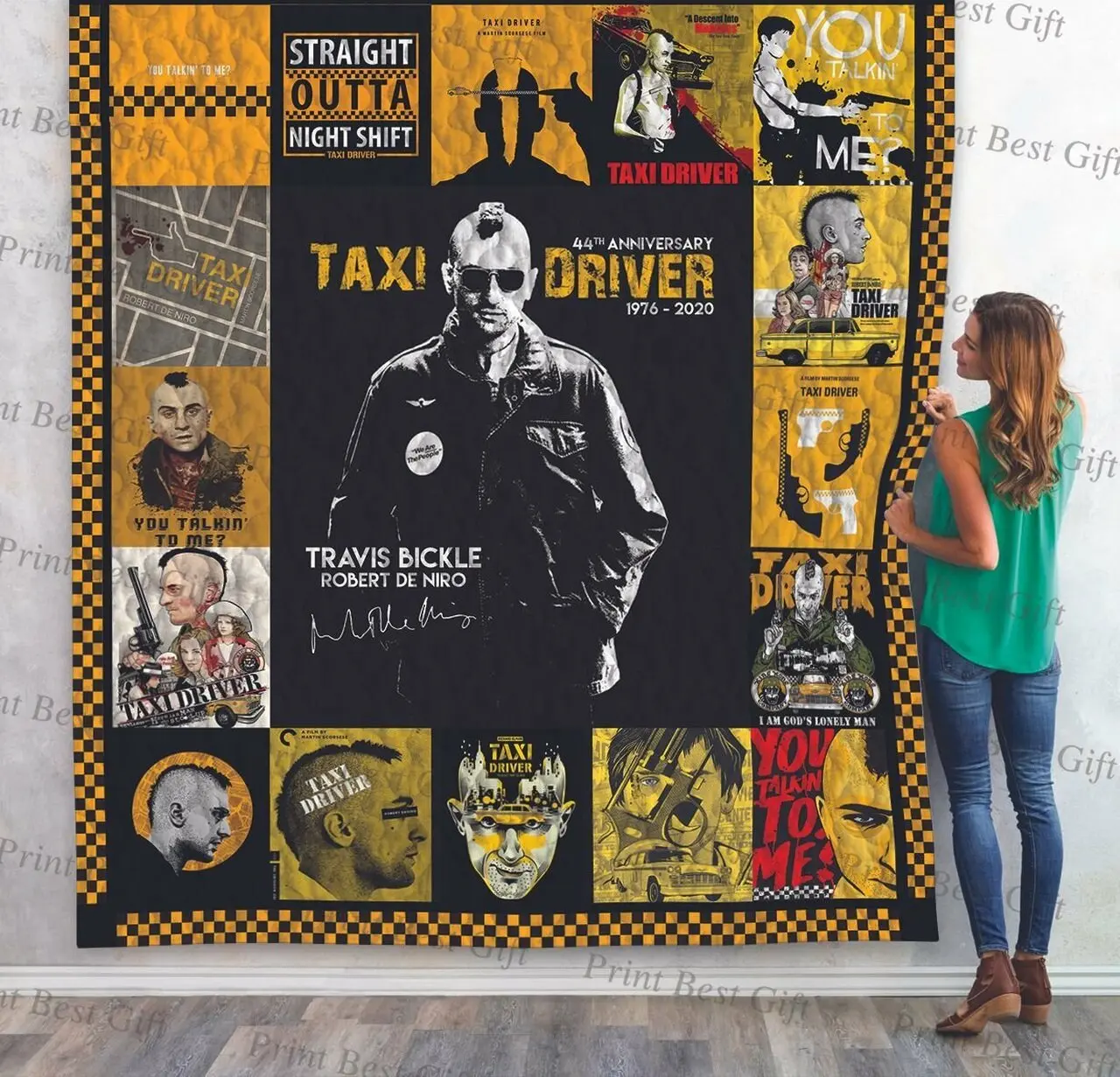 Taxi Driver Poster Quilt Blanket Ver 2 and Home Decor