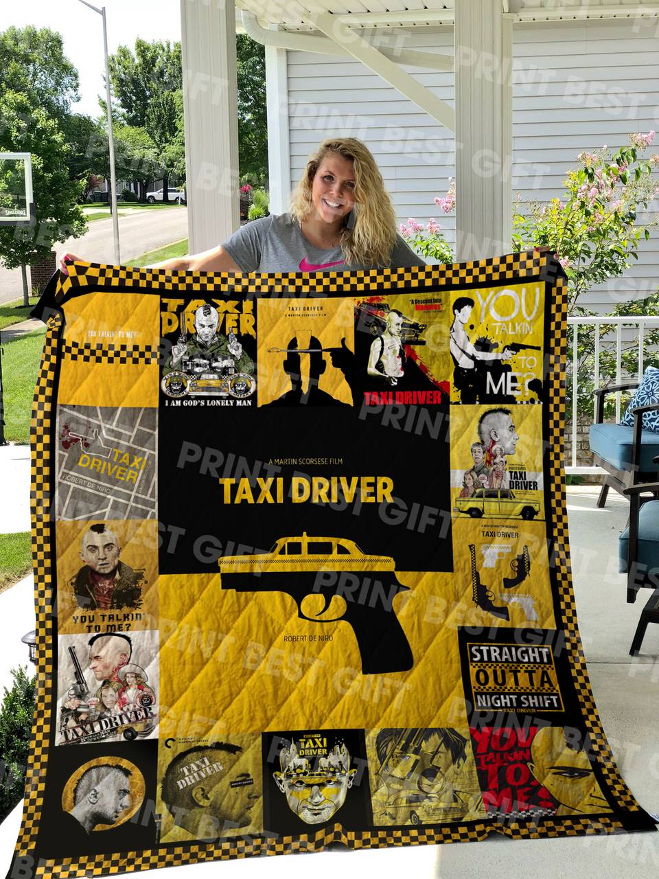 Taxi Driver Poster Quilt and Home Decor