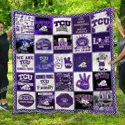 Tcu Horned Frogs Tcuhf Quilt Blanket and Home Decor