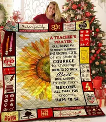 Teacher Quilt Blanket and Home Decor