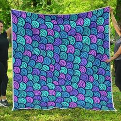 Teal Pink Mermaid Scales Hur Quilt Bevrnq and Home Decor
