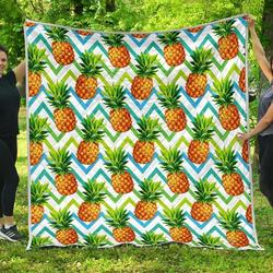 Teal Zig Zag Pineapple Cl17100608Mdq Quilt Blanket and Home Decor
