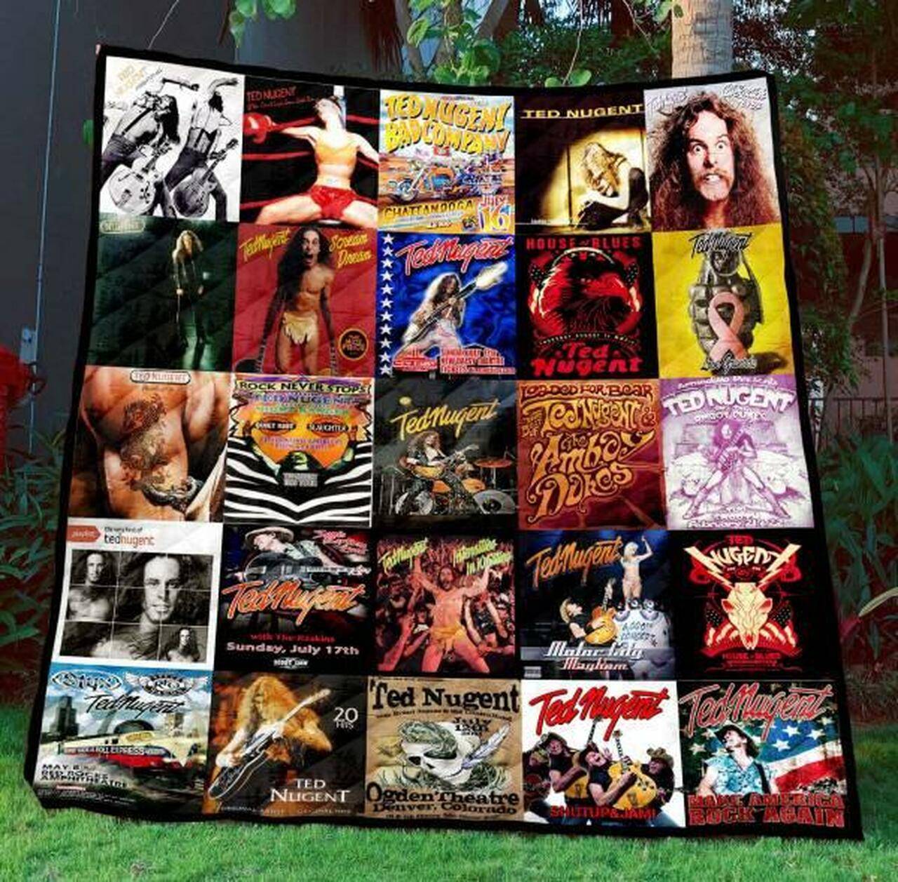 Ted Nugent Quilt Blanket Limited Quilt Blanket and Home Decor