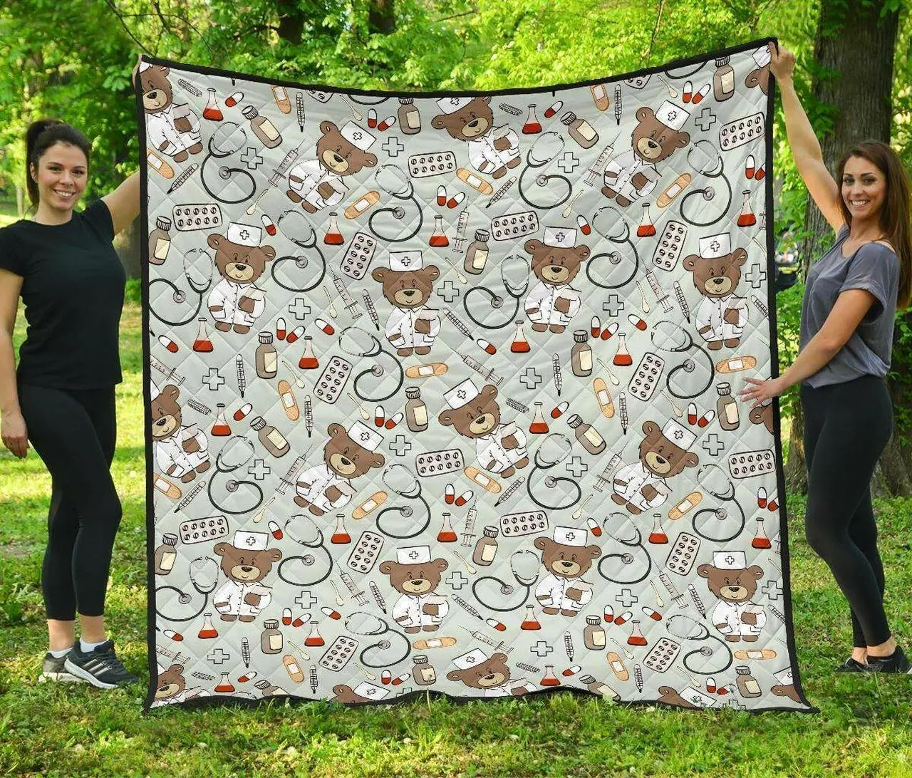 Teddy Bear Nurse Cl12100658Mdq Quilt Blanket and Home Decor