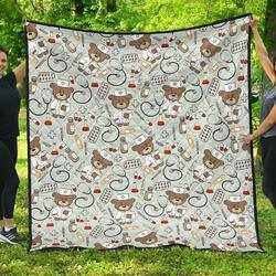 Teddy Bear Nurse Cl12100658Mdq Quilt Blanket and Home Decor