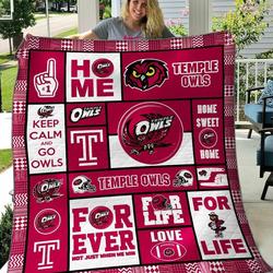 Temple Owls V1 Quilt Blanket and Home Decor