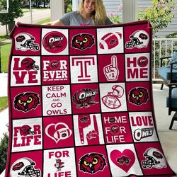 Temple Owls V3 Quilt Blanket and Home Decor