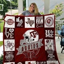 Texas A M Aggies Quilt Blanket 01 and Home Decor