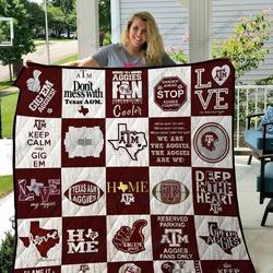 Texas A M Aggies Quilt Blanket 02 and Home Decor