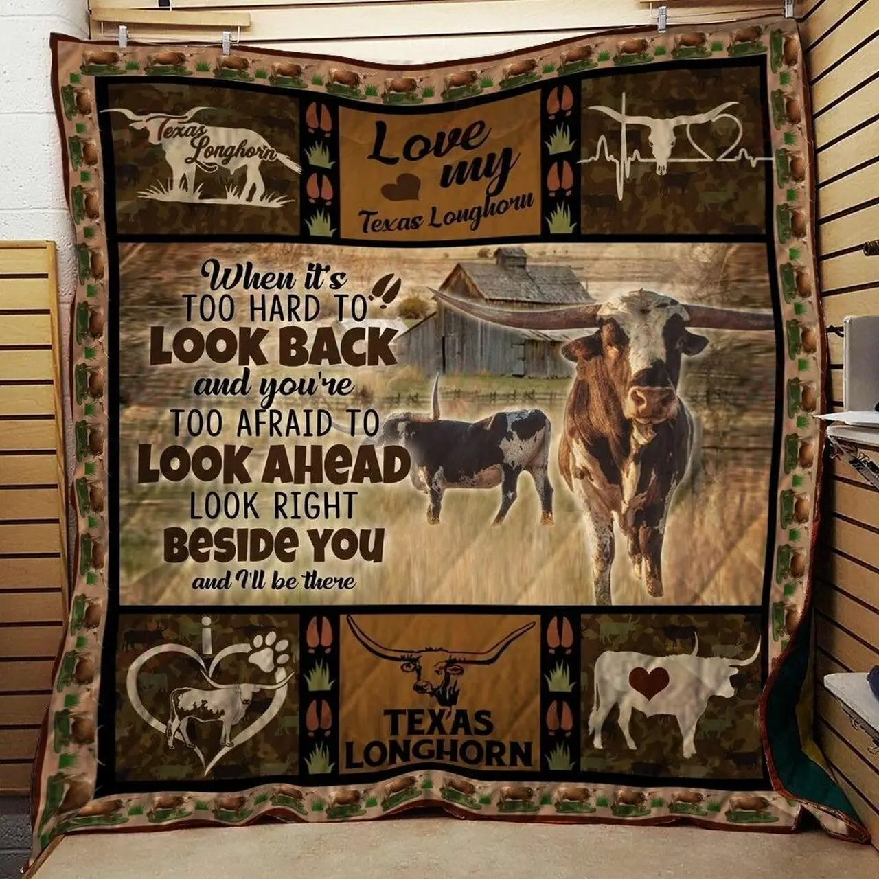 Texas Longhorn KC2509399CL Quilt Blanket and Home Decor