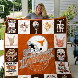 Texas Longhorns Quilt Blanket 01 and Home Decor
