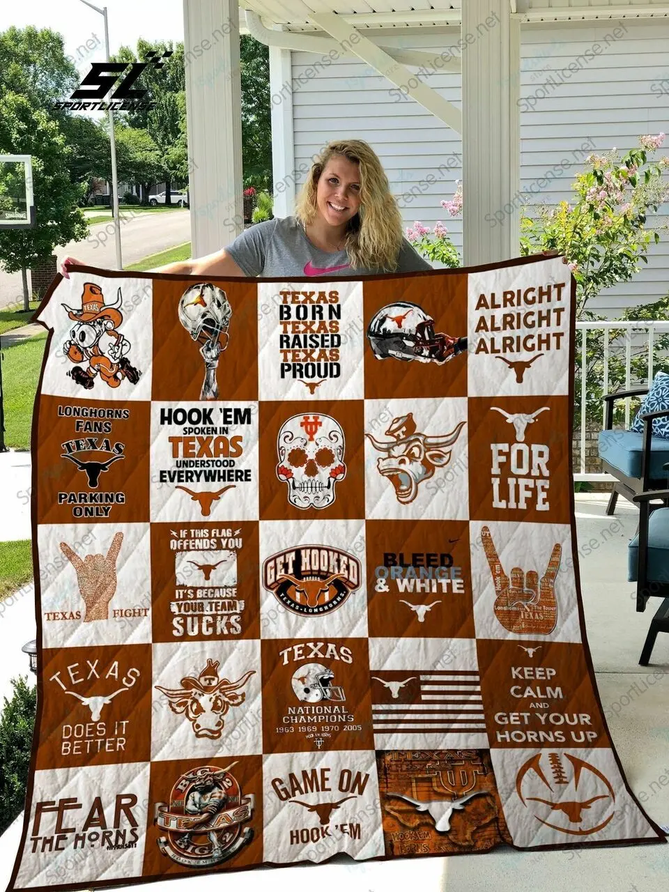Texas Longhorns Quilt Blanket 02 and Home Decor