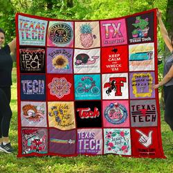 Texas Tech Keep Calm And Wreck Them Quilt Blanket Great Customized Gifts For Birthday Christmas Thanksgiving Perfect Gifts For Texas Tech Lover and Home Decor