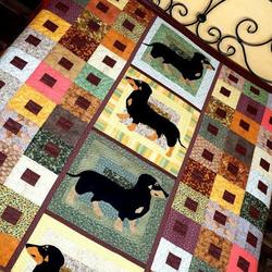The Black Dachshund Blanket Pkt200655 Quilt Blanket and Home Decor