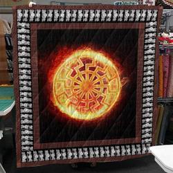 The Black Sun Viking Cl2100499Mdq Quilt Blanket and Home Decor