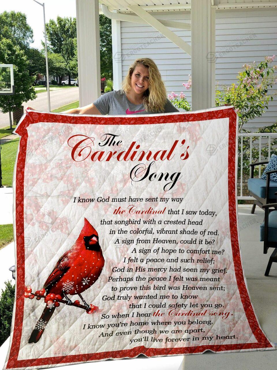 The CardinalS Song Quilt Blanket Great Customized Blanket Gifts For Birthday Christmas Thanksgiving and Home Decor