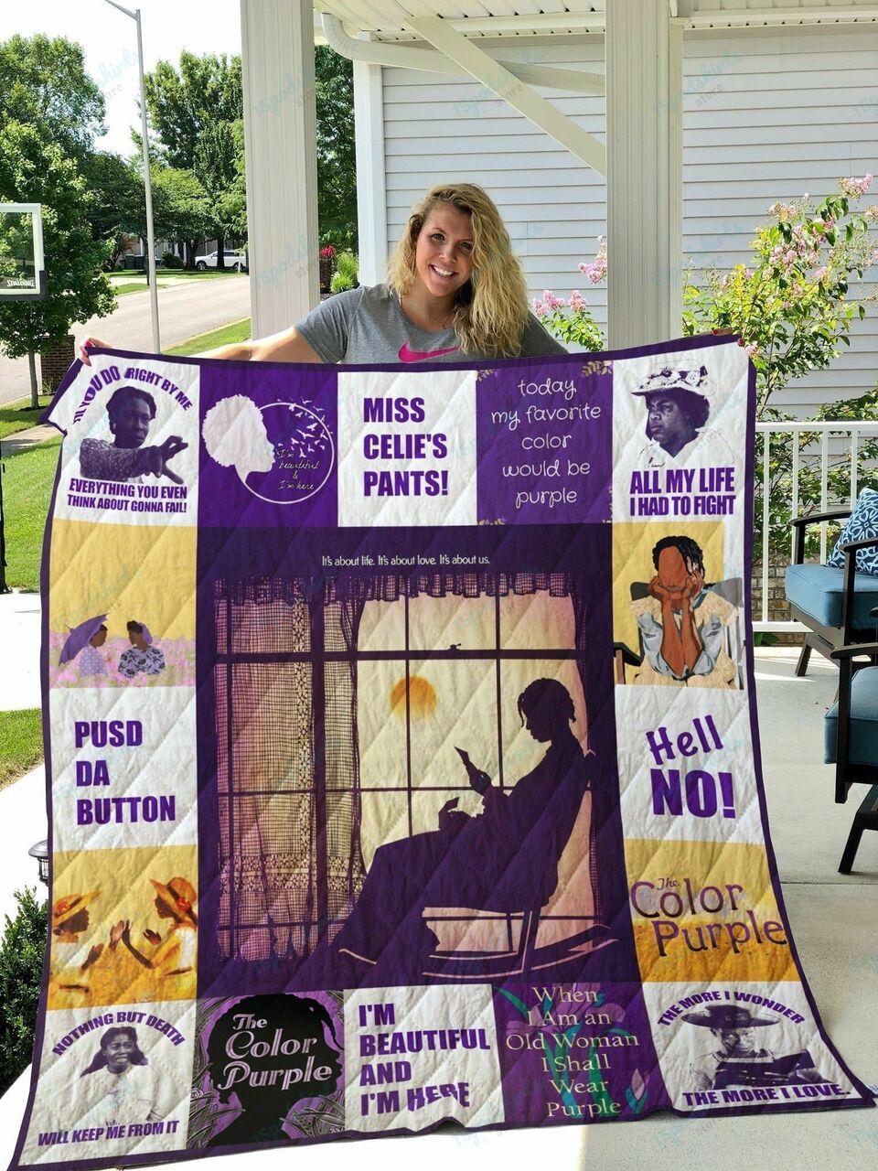 The Color Purple T Shirt Quilt Blanket For Fans and Home Decor