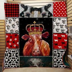 The Cow King Of Farmer Blanket Th1707 Quilt and Home Decor