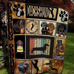 The Dachshund Dog Quilt Blanket Ver 3  Quilt and Home Decor