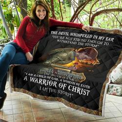 The Devil Whispered I Am Child Of God I Am A Storm Quilt Blanket Dhc020120187Td and Home Decor