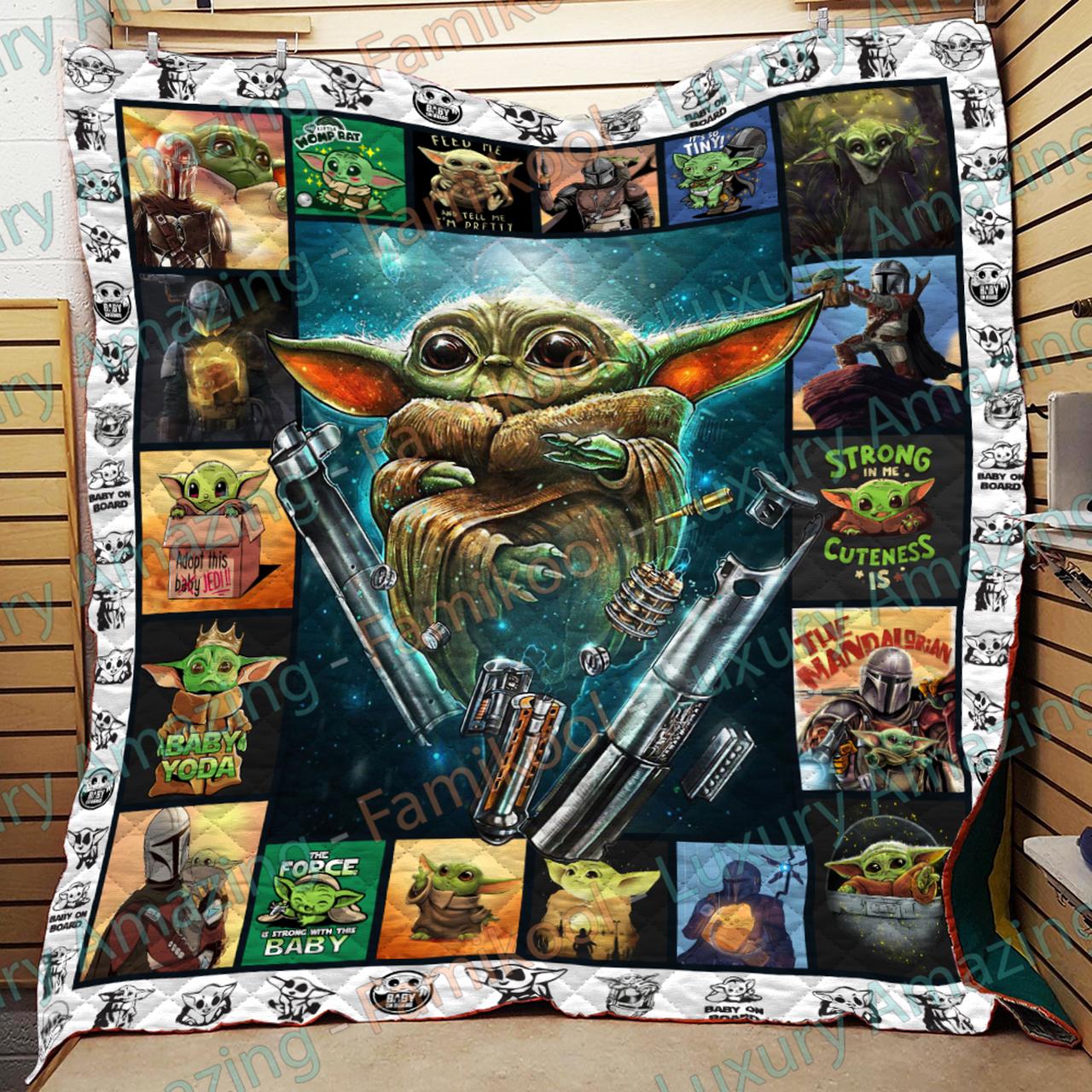 The Force Baby Yoda Quilt and Home Decor