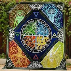The Four Elements  Pagan Quilt Blanket and Home Decor