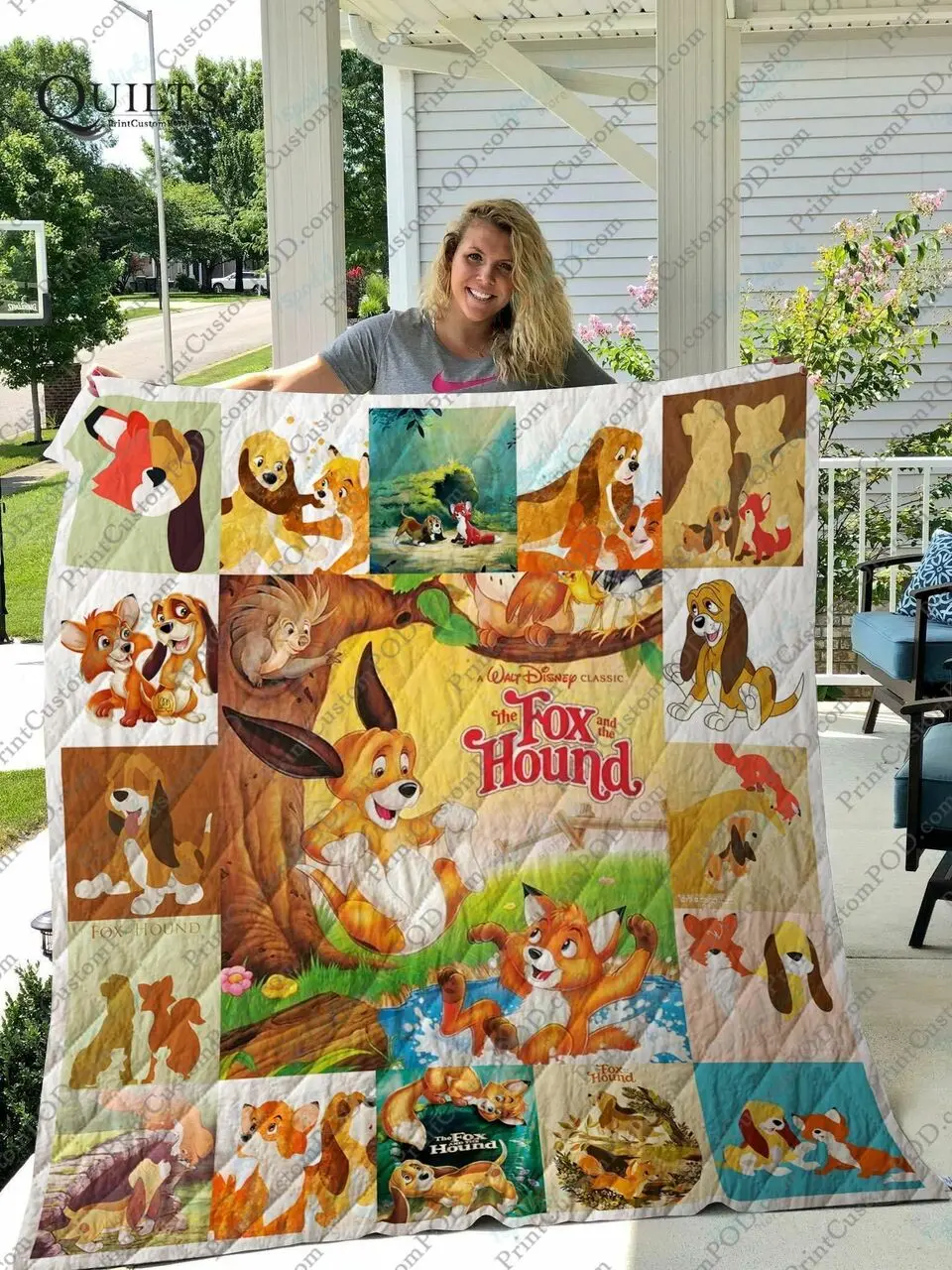 The Fox And The Hound Quilt Blanket and Home Decor