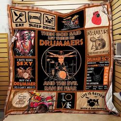 The God Said Let There Be Drummers And The Evil Rain In Fear Quilt Blanket Great Customized Blanket Gifts For Birthday Christmas Thanksgiving and Home Decor
