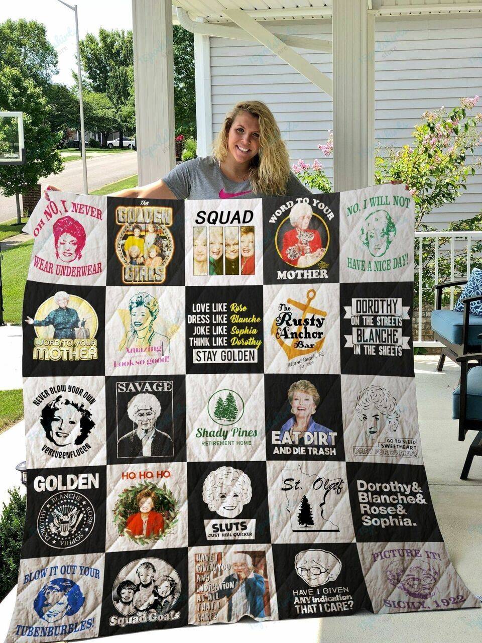The Golden Girls T Shirt Quilt Blanket and Home Decor