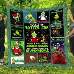 The Grinch 1  Quilt Blanket and Home Decor