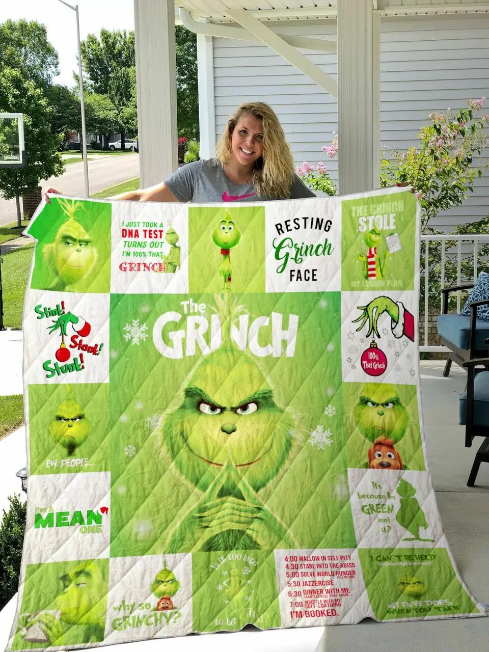 The Grinch All Season Plus Size Quilt Blanket Ver 2 and Home Decor
