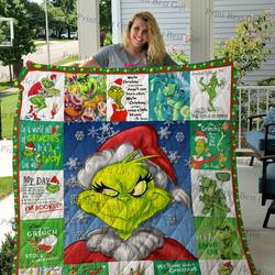 The Grinch Poster Quilt Blanket and Home Decor