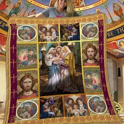 The Holy Family Quilt Blanket Dhc1401745Vt and Home Decor