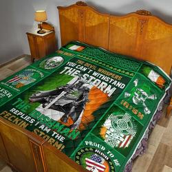 The Irishman I Am The Storm Quilt Blanket  Hothot 270220 and Home Decor