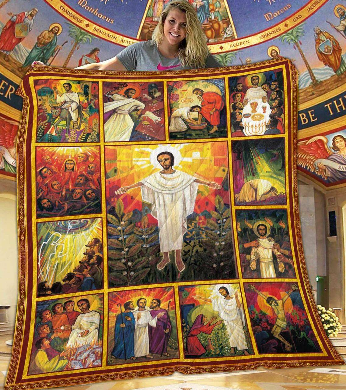 The Life Of Jesus Christ Quilt Blanket DHC1401787VT and Home Decor