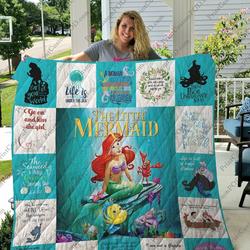 The Little Mermaid Quilt Blanket For Fans and Home Decor
