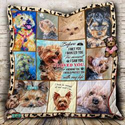 The Moment I Saw You I Love You Yorkie Quilt Blanket ABC24106881 and Home Decor