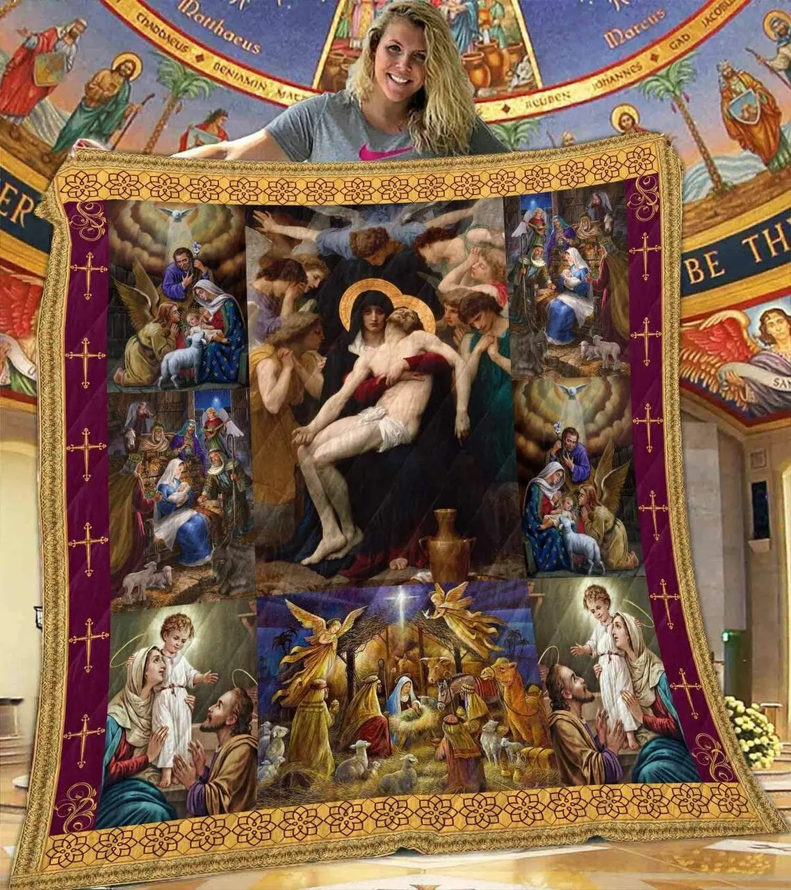 The Mother Of Jesus Quilt Blanket Dhc1401822Vt and Home Decor
