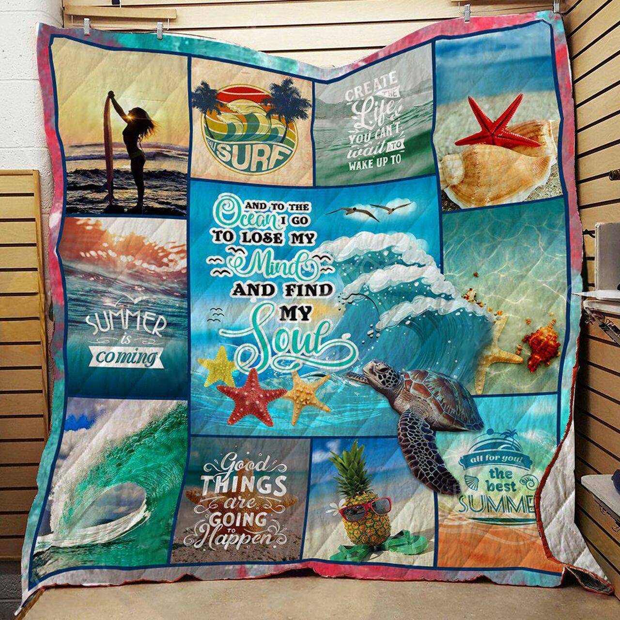 The Ocean Is Calling And I Must Go Quilt M0608-5 Quilt and Home Decor