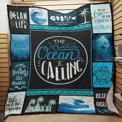 The Ocean Is Calling Quilt Blanket Great Customized Blanket Gifts For Birthday Christmas Thanksgiving and Home Decor