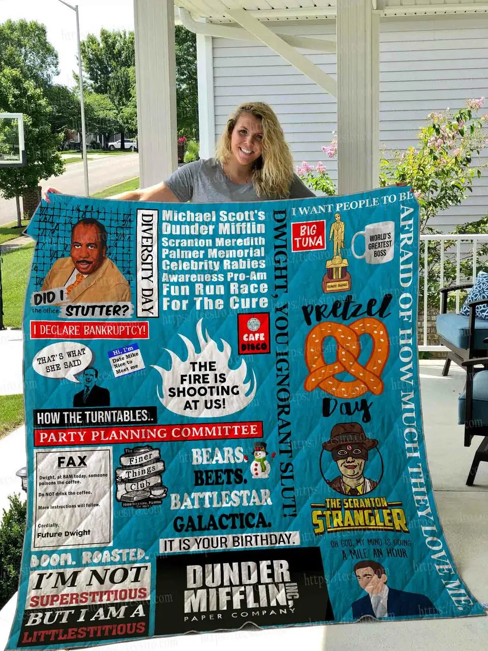 The Office Etsy Quilt Blanket 01 and Home Decor