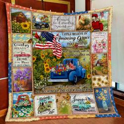 The Old Rugged Cross Country Quilt Blanket and Home Decor