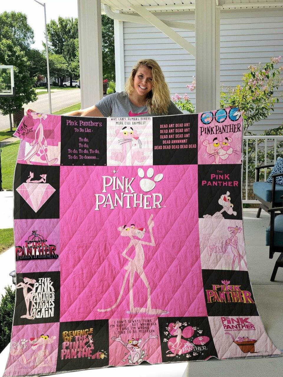 The Pink Panther Quilt Blanket For Fans Ver 17 and Home Decor