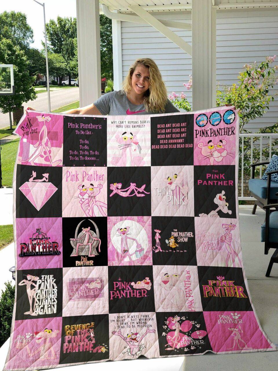 The Pink Panther Quilt Blanket For Fans Ver25 and Home Decor
