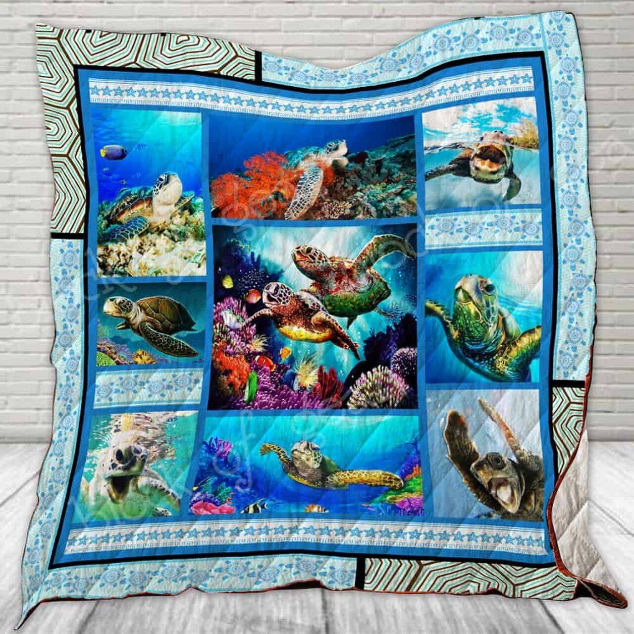 The Sea Turtle Cl22100507Mdq Quilt Blanket and Home Decor