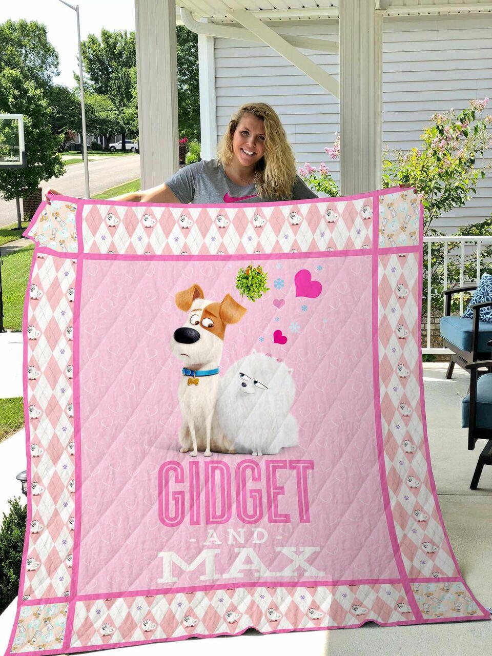 The Secret Life Of Pets Gidget And Max Quilt Blanket and Home Decor