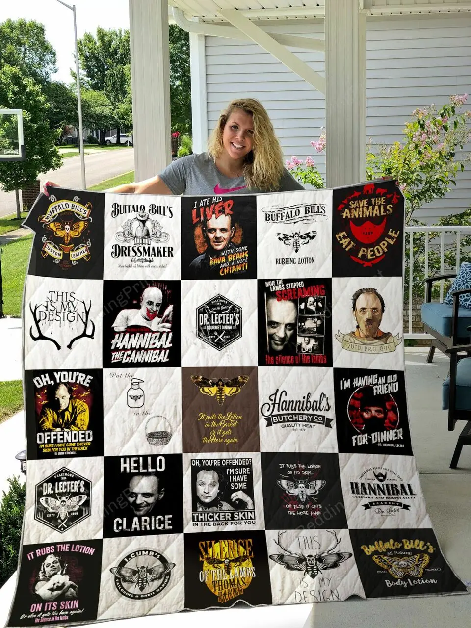 The Silence Of The Lambs Quilt Blanket For Fans and Home Decor