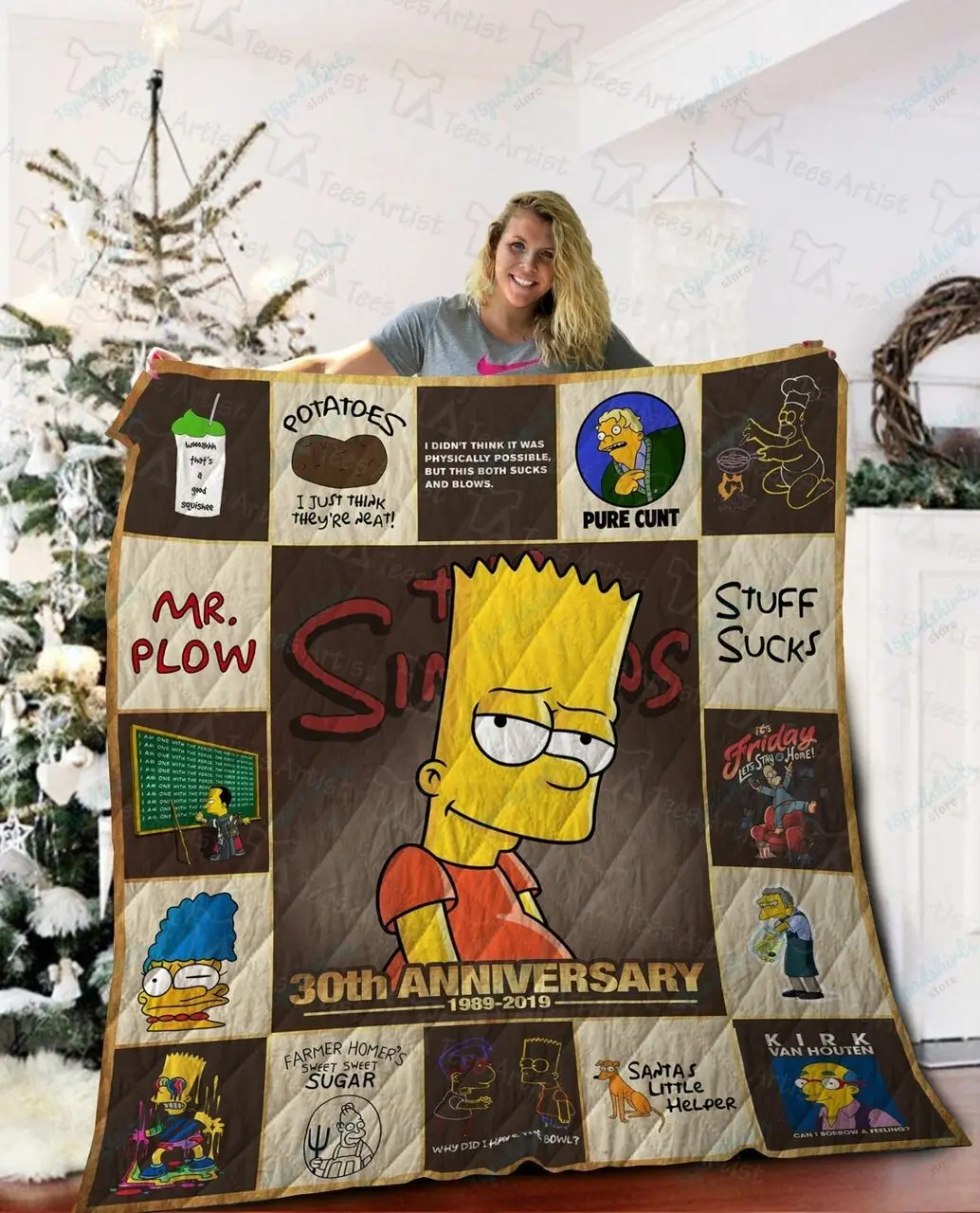 The Simpsons Quilt Blanket 02200 and Home Decor