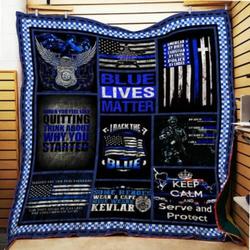 The Thin Blue Line Cl22100508Mdq Quilt Blanket and Home Decor