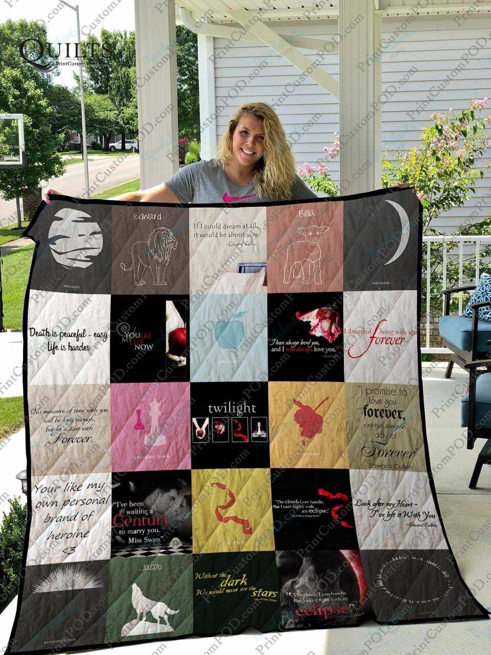 The Twilight Saga T Shirt Quilt Blanket For Fans and Home Decor